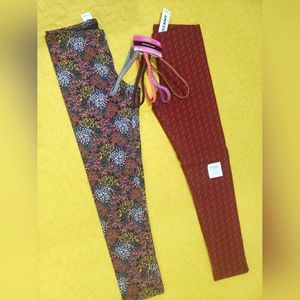 3 ITEM SET LITTLE LADY 96 PERCENT MULTI-COLOR  LEGGING WITH 5 COLORFUL HEADWRAPS